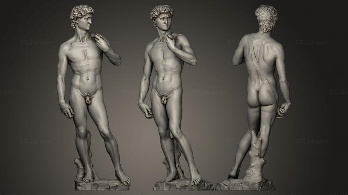 Statues antique and historical (David Michelangelo Galleria dell Accademia Florence Italy, STKA_0169) 3D models for cnc