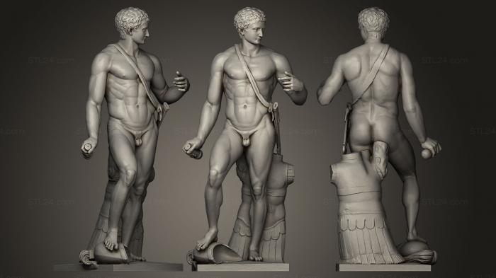 Statues antique and historical (Diomedes Farnese Gladiator, STKA_0180) 3D models for cnc