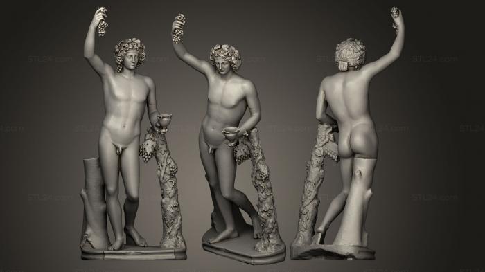 Статуи античные и исторические (Дионис с деревом, STKA_0185) 3D модель для ЧПУ станка