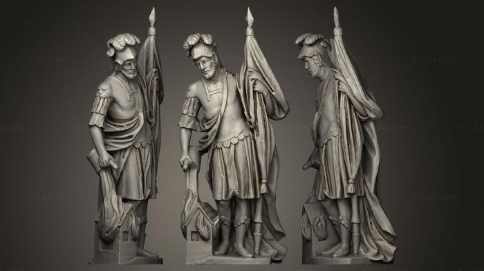 Статуи античные и исторические (Флориан со средним знаменем, STKA_0242) 3D модель для ЧПУ станка