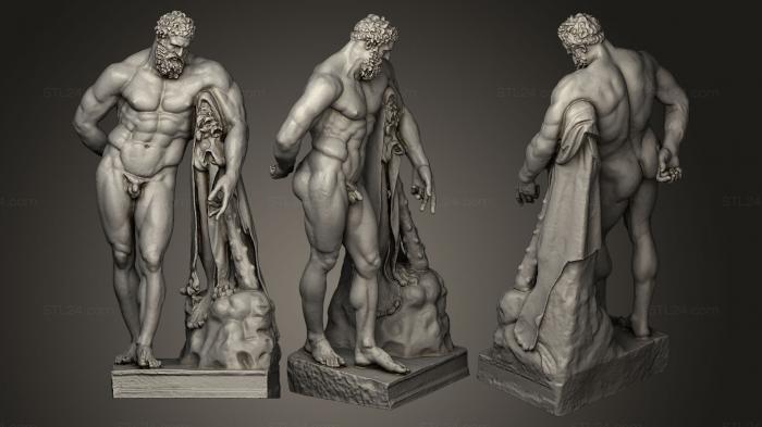 Статуи античные и исторические (Модель реставрации Геркулеса Фарнезе, STKA_0297) 3D модель для ЧПУ станка