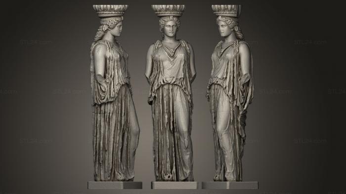 Статуи античные и исторические (Девичья Кора Кариатида Британский музей, STKA_0409) 3D модель для ЧПУ станка