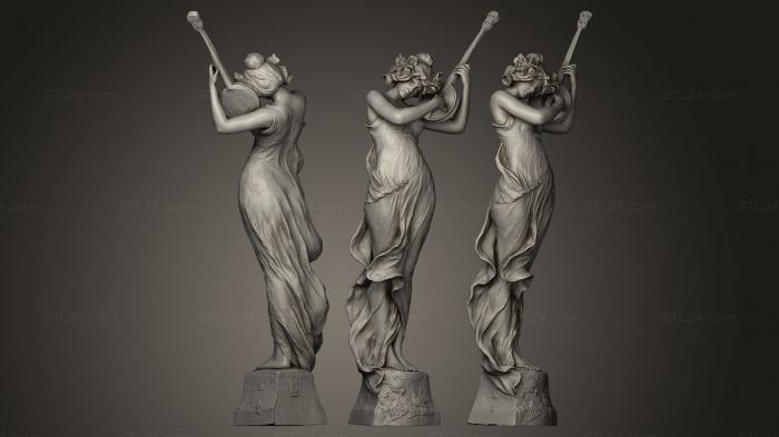 Статуи античные и исторические (Девушка касаясь инструмента, STKA_0444) 3D модель для ЧПУ станка