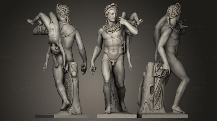 Statues antique and historical (Neoptolemos and Astyanax Commodus Gladiator, STKA_0452) 3D models for cnc