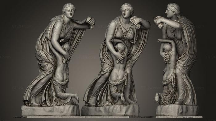 Статуи античные и исторические (Niobe amp младшая дочь группа 4 века, STKA_0470) 3D модель для ЧПУ станка
