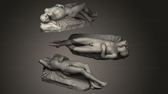 Statues antique and historical (Niobid male 4th century group, STKA_0480) 3D models for cnc
