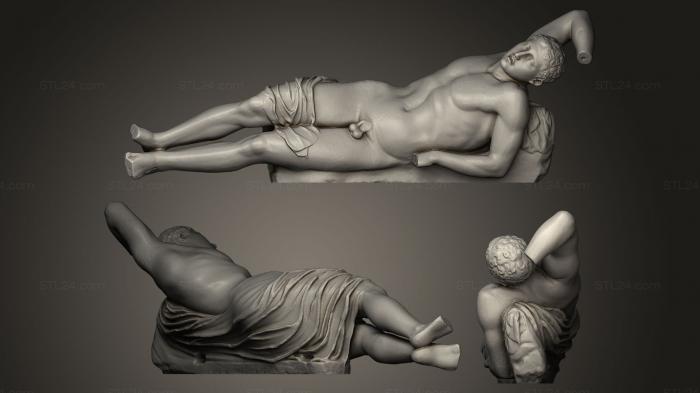 Статуи античные и исторические (Ниобид мужской группы 5 века, STKA_0481) 3D модель для ЧПУ станка