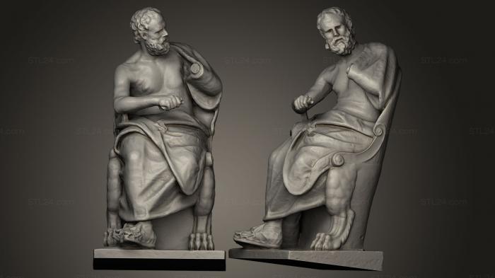 Statues antique and historical (Poet Alcaeu Philitas figures, STKA_0519) 3D models for cnc