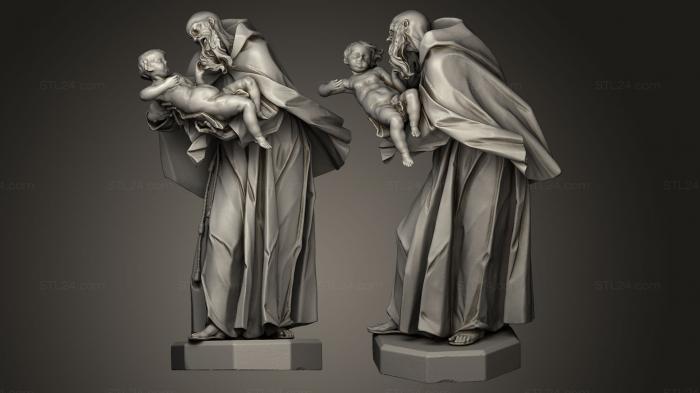 Статуи античные и исторические (Святой Антоний Падуанский с детьми, STKA_0553) 3D модель для ЧПУ станка
