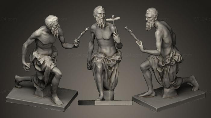 Статуи античные и исторические (Кающаяся копия святого Иернимона, STKA_0565) 3D модель для ЧПУ станка