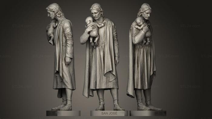 Статуи античные и исторические (Святой Иосиф с младенцем, STKA_0568) 3D модель для ЧПУ станка
