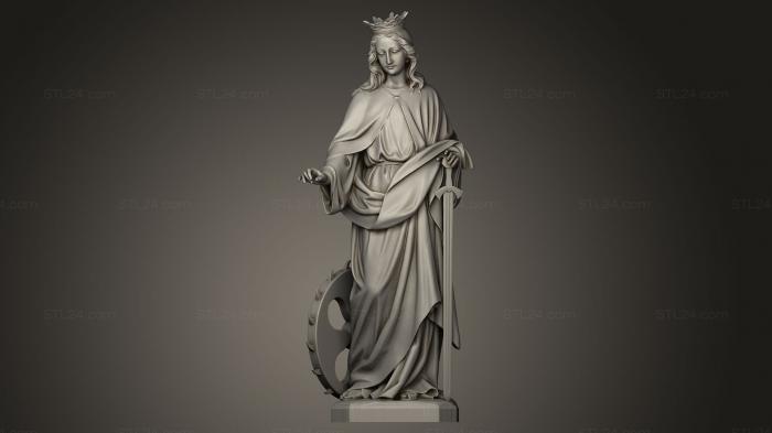 Statues antique and historical (Santa Catalina Saint Catherine, STKA_0580) 3D models for cnc