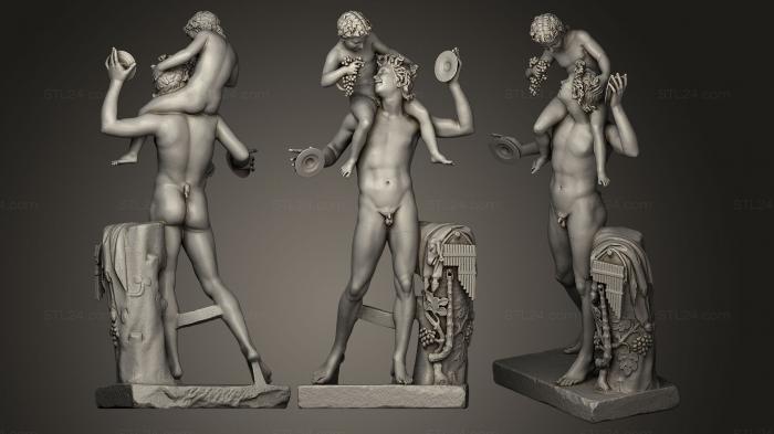 Статуи античные и исторические (Сатир с младенцем Дионисом, STKA_0590) 3D модель для ЧПУ станка