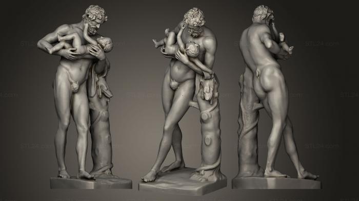 Статуи античные и исторические (Силенос и младенец Дионис, STKA_0602) 3D модель для ЧПУ станка