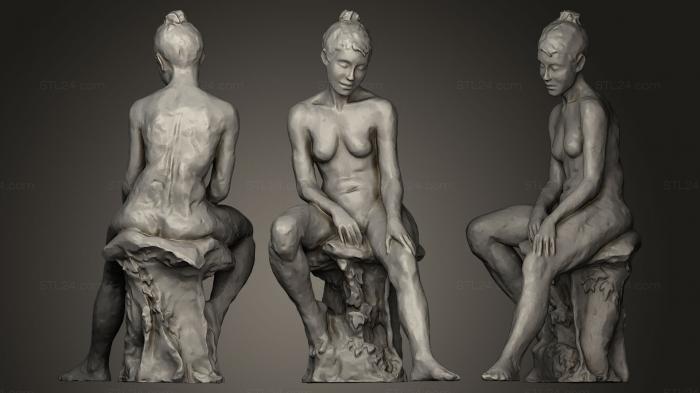 Statuette en Bronze Femme Assise