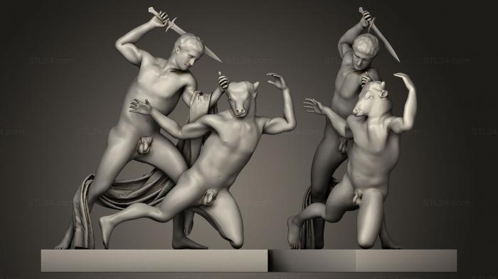 Statues antique and historical (Theseus and the Minotaur reconstruction, STKA_0641) 3D models for cnc