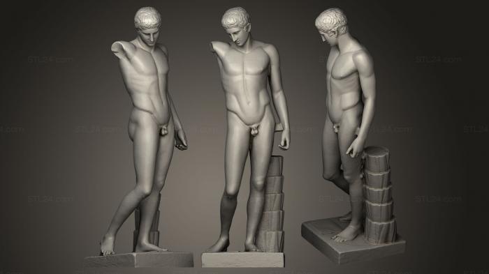 Статуи античные и исторические (Эфеб Уэстмакотт с подиумом, STKA_0698) 3D модель для ЧПУ станка