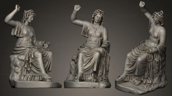 Statues antique and historical (Woman seated Muse or Egeria, STKA_0704) 3D models for cnc