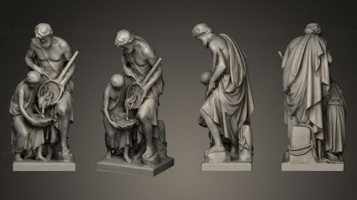 Статуи античные и исторические (Аллегория Фишфанг, STKA_0723) 3D модель для ЧПУ станка