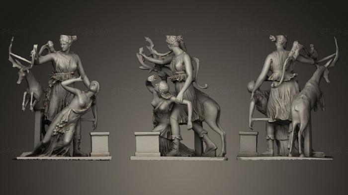 Статуи античные и исторические (Артемида и Ифигения, STKA_0748) 3D модель для ЧПУ станка