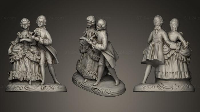 Statues antique and historical (BISCUIT COUPLE BOURGEOIS Du 19em, STKA_0766) 3D models for cnc