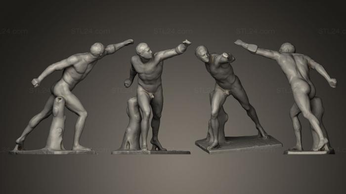 Статуи античные и исторические (Гладиатор Боргезе, STKA_0767) 3D модель для ЧПУ станка