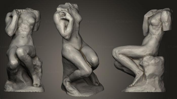 Статуи античные и исторические (Кибл Сидящая Женщина Муза Родена, STKA_0785) 3D модель для ЧПУ станка