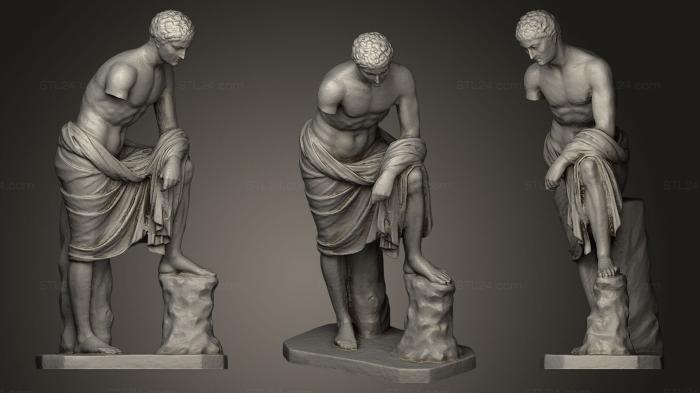 Статуи античные и исторические (Эфебо с пирогом апоядо ан рока, STKA_0812) 3D модель для ЧПУ станка
