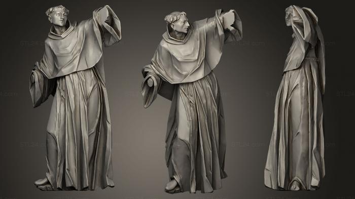 Статуи античные и исторические (Фигура монаха 18 в. Неизвестный скульптор, STKA_0828) 3D модель для ЧПУ станка