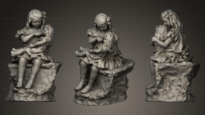 Статуи античные и исторические (Девочка с куклой Луна Амалия Дрекслер, STKA_0839) 3D модель для ЧПУ станка