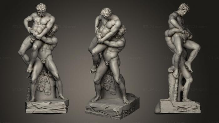 Statues antique and historical (Hercules and Antaeus, STKA_0855) 3D models for cnc