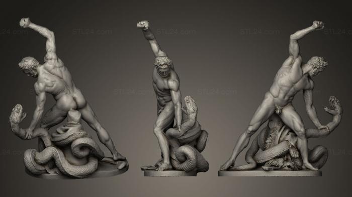 Statues antique and historical (Hercules fighting Acheloos Carbonneaux 1824, STKA_0856) 3D models for cnc