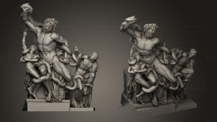 Статуи античные и исторические (Лаоокон и его сыновья, STKA_0883) 3D модель для ЧПУ станка