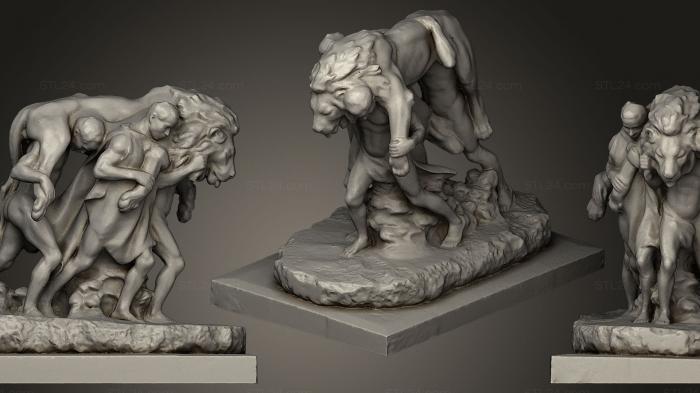 Statues antique and historical (La Mort Du Lion Edmond Desca 1929, STKA_0884) 3D models for cnc