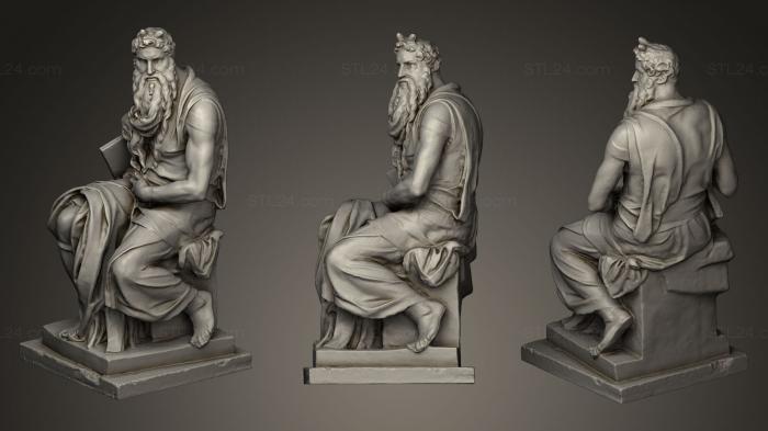 Статуи античные и исторические (Микеланджелос Мозес, STKA_0923) 3D модель для ЧПУ станка