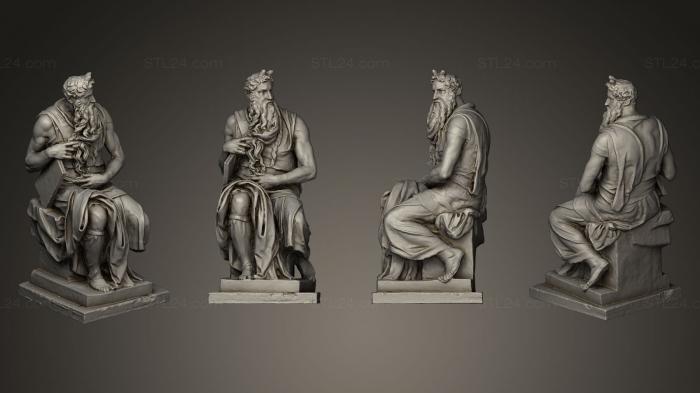 Статуи античные и исторические (Микеланджелос Мозес_2, STKA_0924) 3D модель для ЧПУ станка