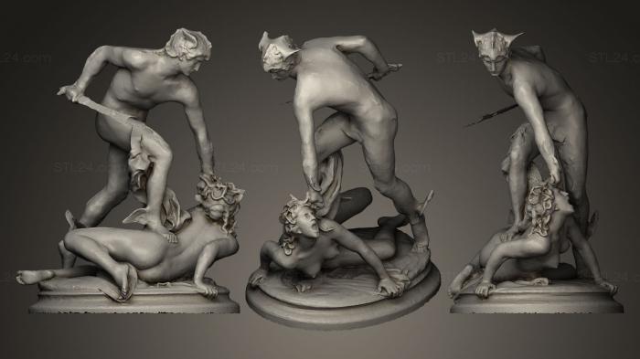 Statues antique and historical (Perseus fighting Medusa, STKA_0943) 3D models for cnc