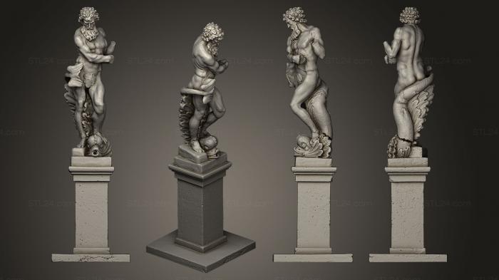 Статуи античные и исторические (Статуя Посейдона из особняка Келлога во Флориде, STKA_0947) 3D модель для ЧПУ станка