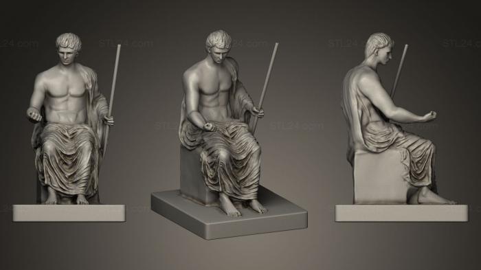 Статуи античные и исторические (Статуя Августа В Образе Юпитера Хариса, STKA_1006) 3D модель для ЧПУ станка