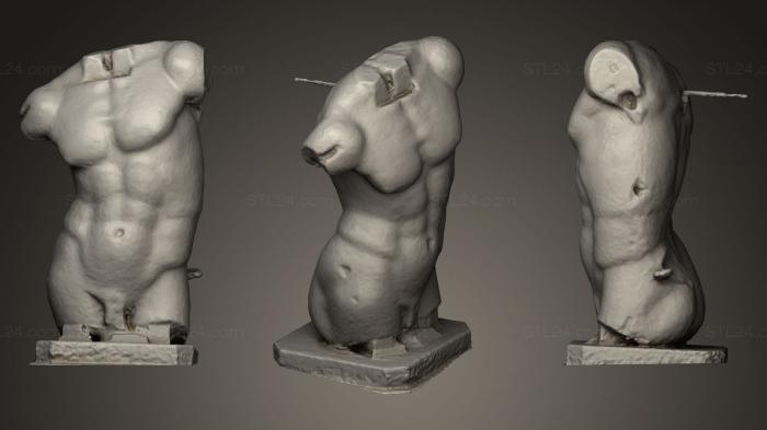 Статуи античные и исторические (Статуя мужской фигуры, STKA_1008) 3D модель для ЧПУ станка