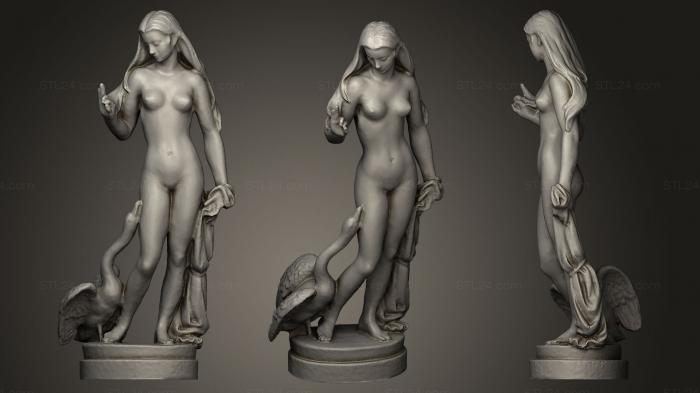Statues antique and historical (Statue Woman and Swan, STKA_1013) 3D models for cnc