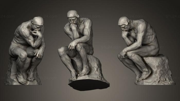 Statues antique and historical (The Thinker by Auguste Rodin, STKA_1042) 3D models for cnc