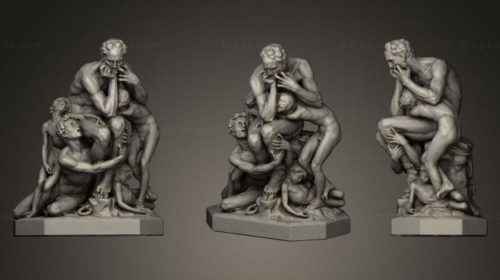 Статуи античные и исторические (Уголино и Его сыновья Дантес Инферно, STKA_1059) 3D модель для ЧПУ станка