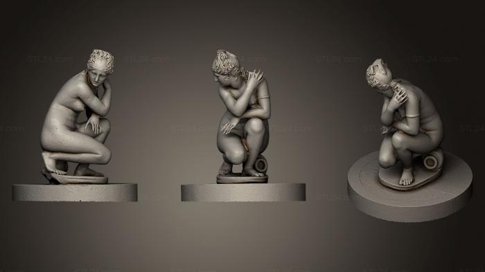 Статуи античные и исторические (Афродита, сидящая на корточках у своей ванны, STKA_1092) 3D модель для ЧПУ станка