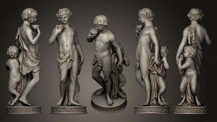 Statues antique and historical (Bachus z maym faunem, STKA_1107) 3D models for cnc
