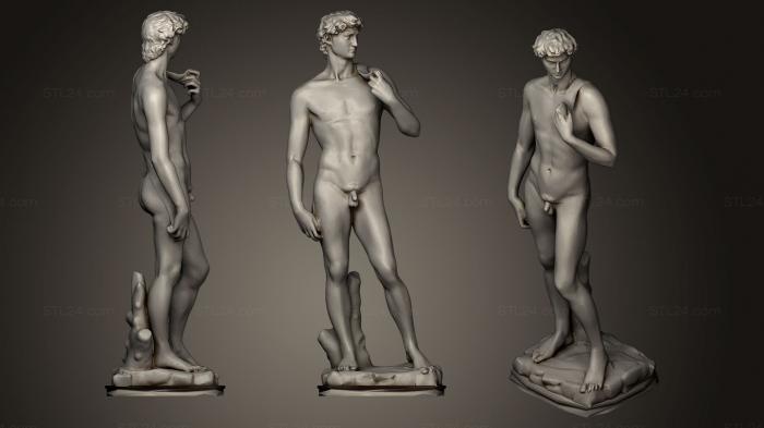 Статуи античные и исторические (Давид работы Микеланджело, STKA_1122) 3D модель для ЧПУ станка