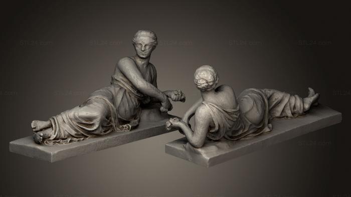 Статуи античные и исторические (Фигура лежащей женской фигуры Помоны, STKA_1142) 3D модель для ЧПУ станка