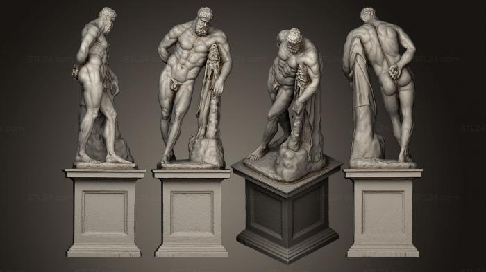 Статуи античные и исторические (Геркулес Фарнезе в Барокгартен Гросседлиц, STKA_1160) 3D модель для ЧПУ станка