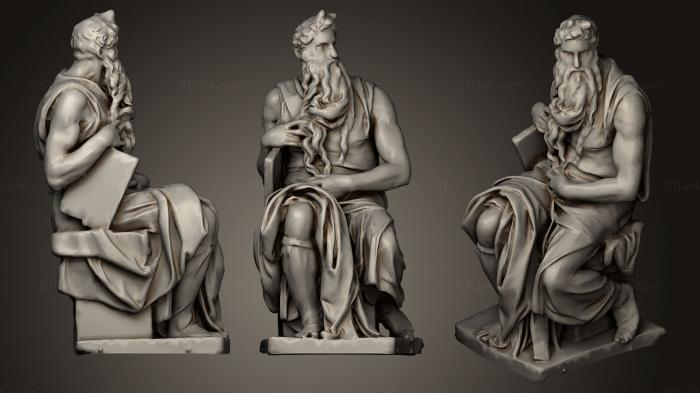 Статуи античные и исторические (Моисей Микеланджело, STKA_1218) 3D модель для ЧПУ станка