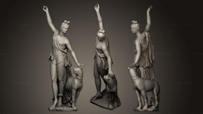 Статуи античные и исторические (Нимфа и Пантера, STKA_1232) 3D модель для ЧПУ станка